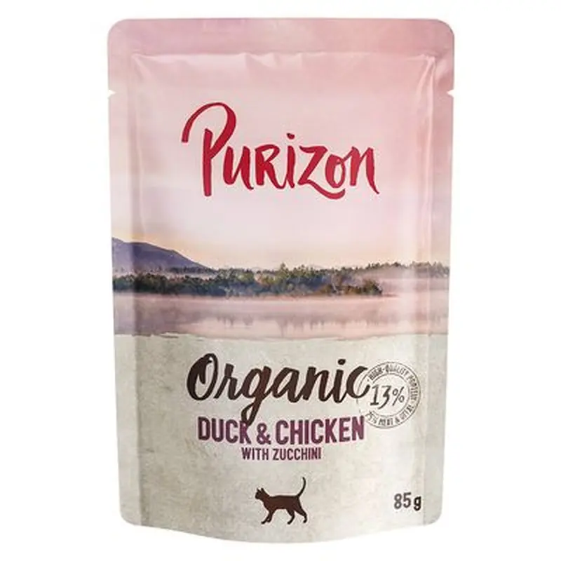 Purizon Organic 6 x 85 g - Mix package (2xchicken, 2xbeef, 1xsalmon, 1xduck)