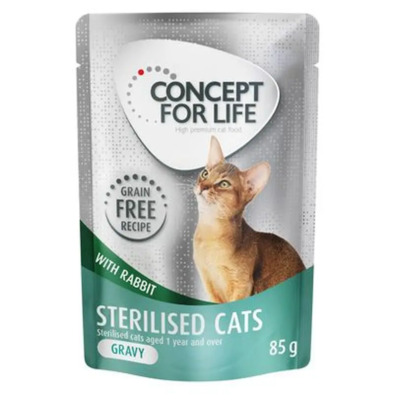 Concept for Life Sterilised Cats Rabbit Grain-Free - in Gravy - 12 x 85g