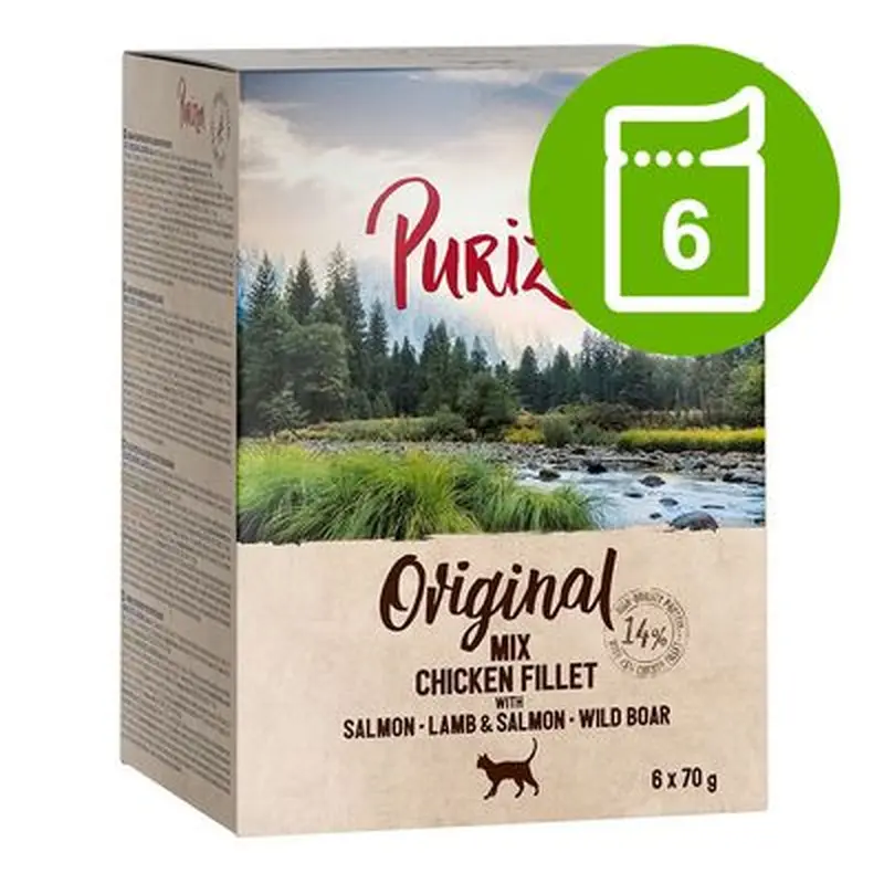 Purizon Adult 6 x 70g - Grain-Free - Chicken Fillet with Lamb & Salmon