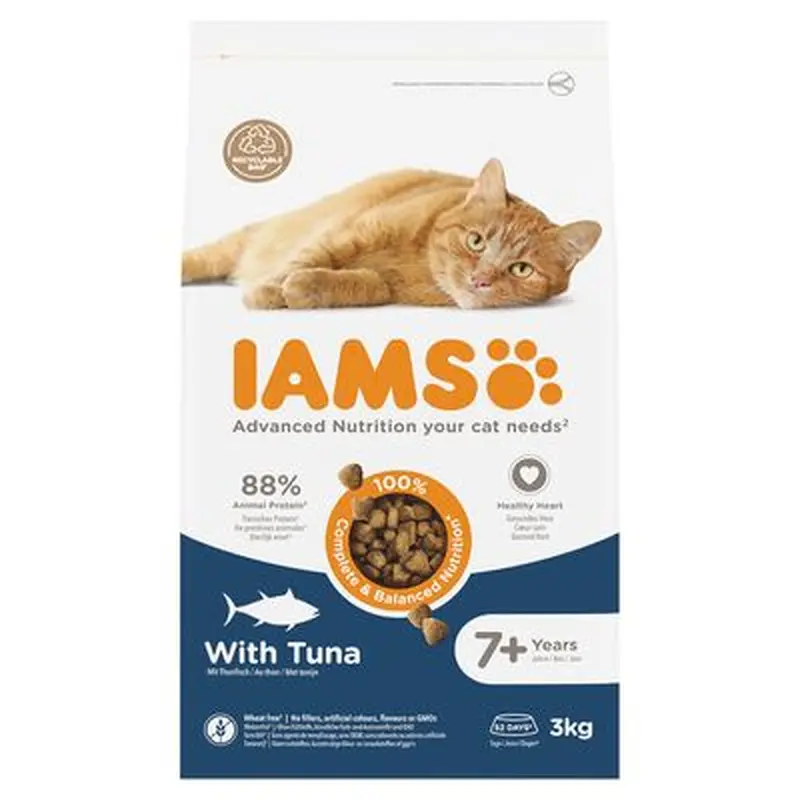 IAMS Advanced Nutrition Senior Cat 7+ with Tuna - 3kg