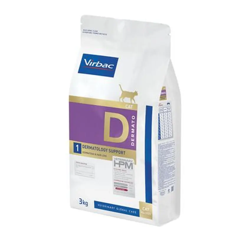 Virbac Veterinary HPM Cat Dermato D1 - Economy Pack: 2 x 3kg