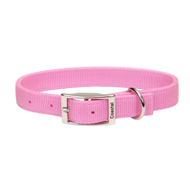 Coastal Double-Ply Nylon Collar Bright Pink 1x24in 