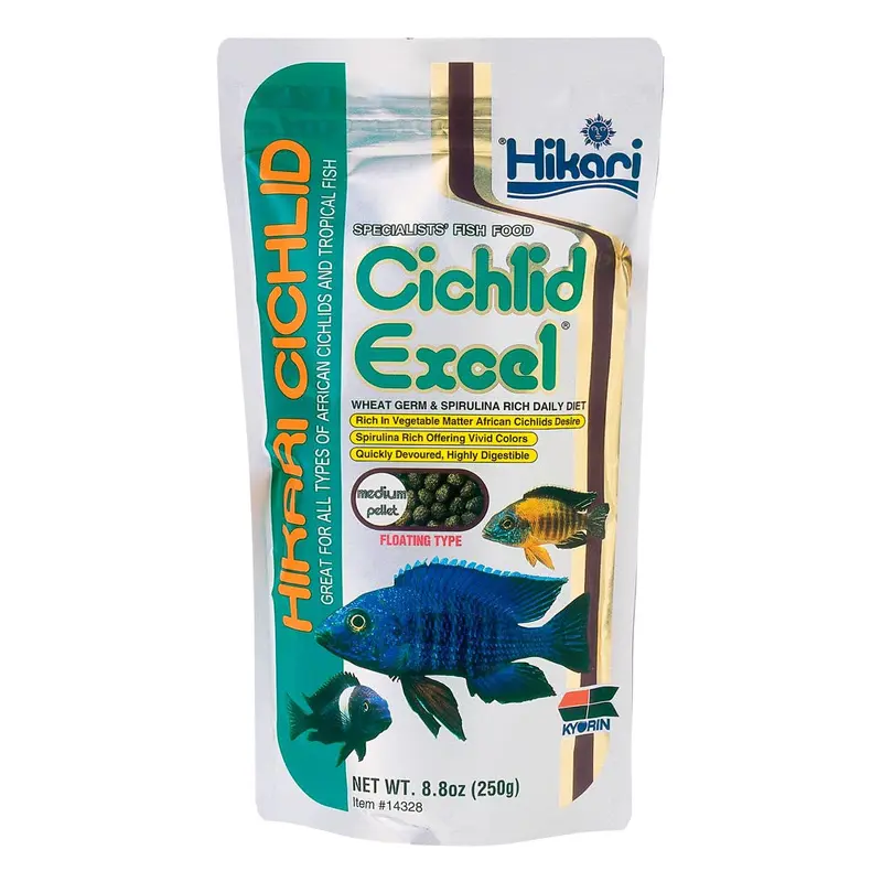 Hikari Cichlid Excel Pellets Fish Food 8.8oz MD