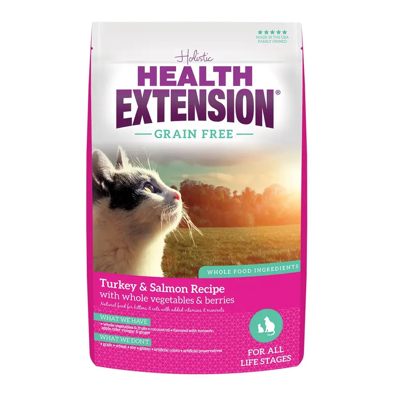 Health Extension Turkey & Salmon Kitten / Cat Grain Free Dry-  4 lb 
