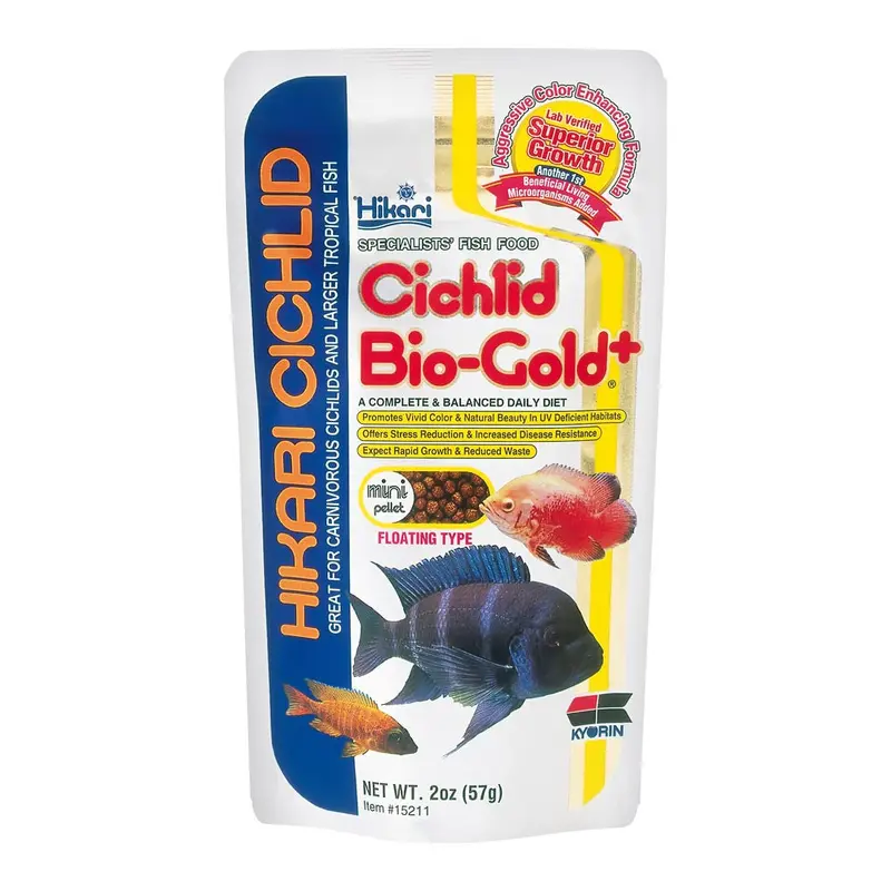 Hikari Cichlid BioGold+ Pellet Fish Food 2oz Mini