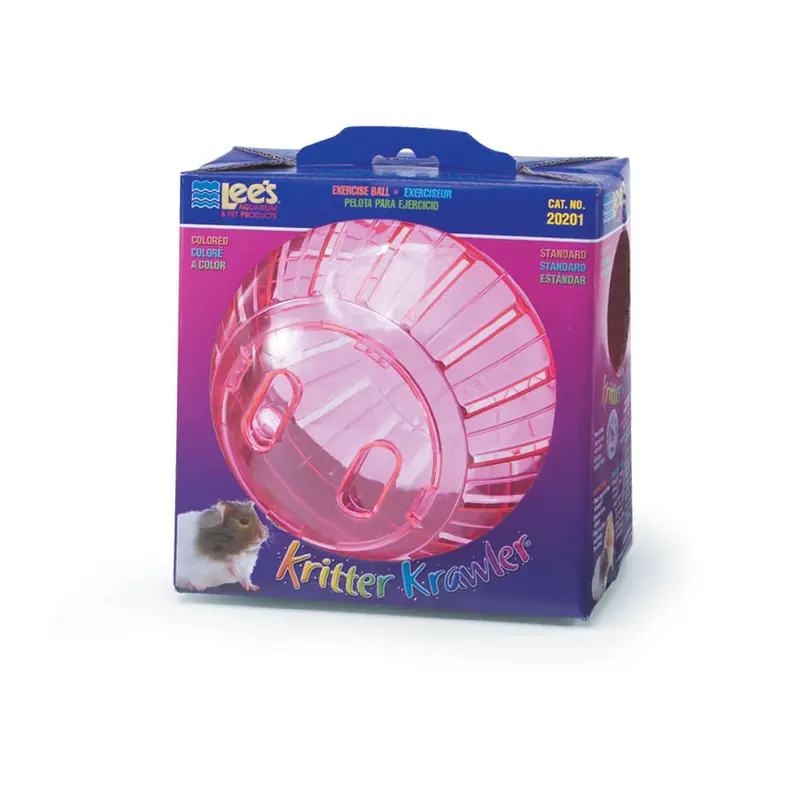 Lees Kritter Krawler Colored View-Thru Box Exercise Wheel Red Standard