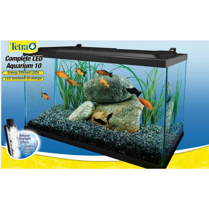 Tetra Deluxe LED Aquarium Kit Clear, Black 10 gal 20x10x12 in