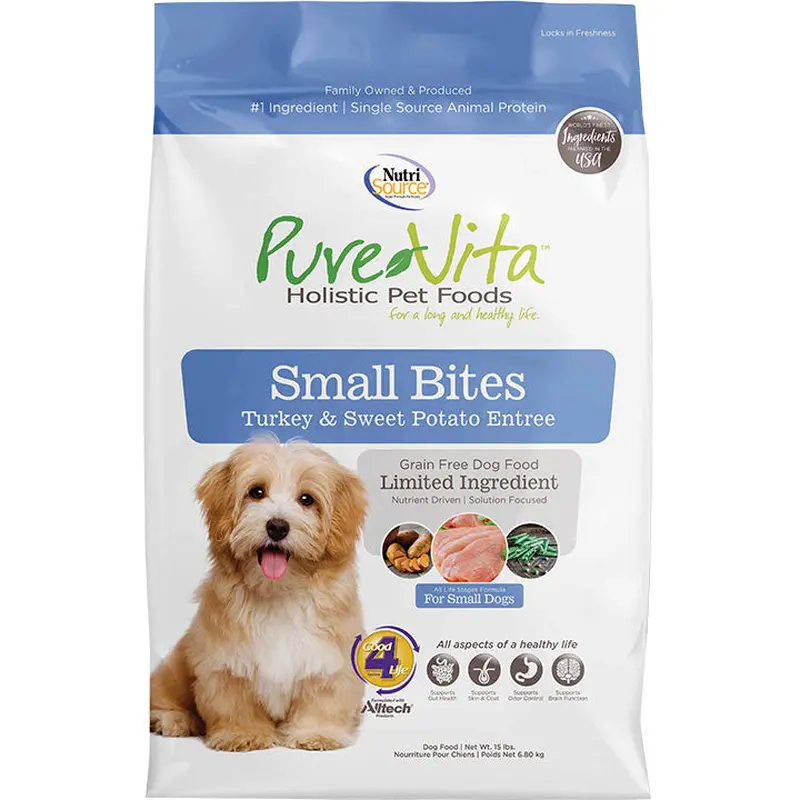 Tuffy's Pure Vita Small Bites Turkey and Sweet Potato Dog Food 15lb 