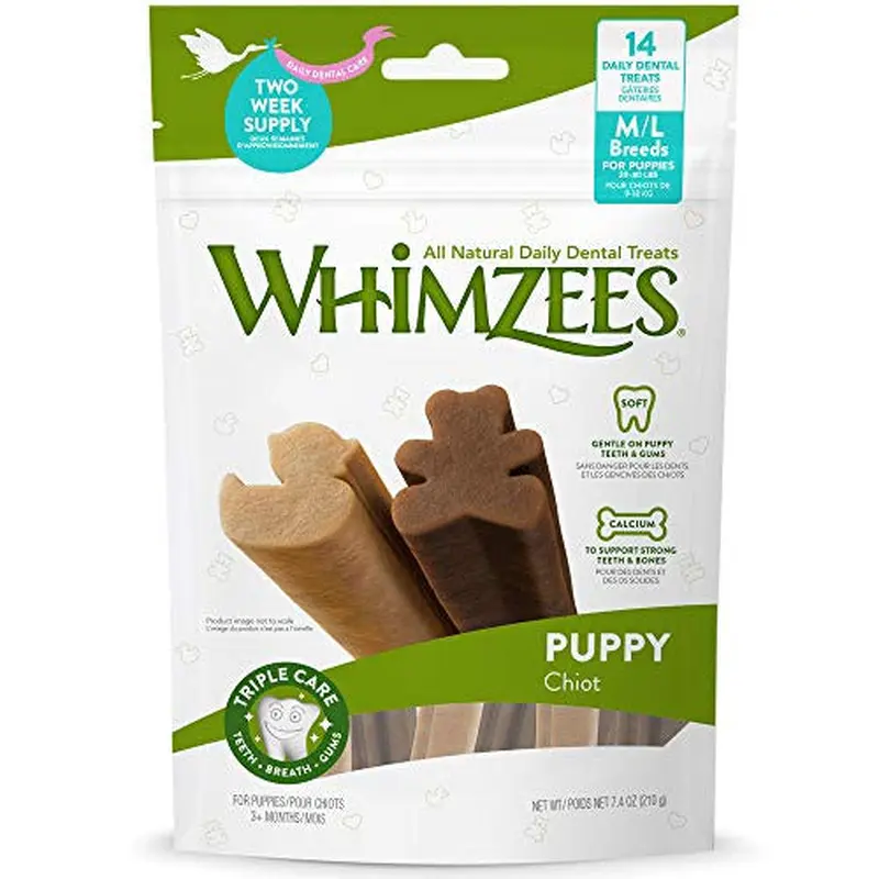 Wellpet Whimzees Puppy M/L Breed Dental Treats 7.5oz 