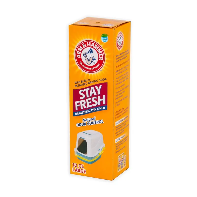 Arm & Hammer Drawstring Liner for Cat Litter Pan Clear 12ct LG