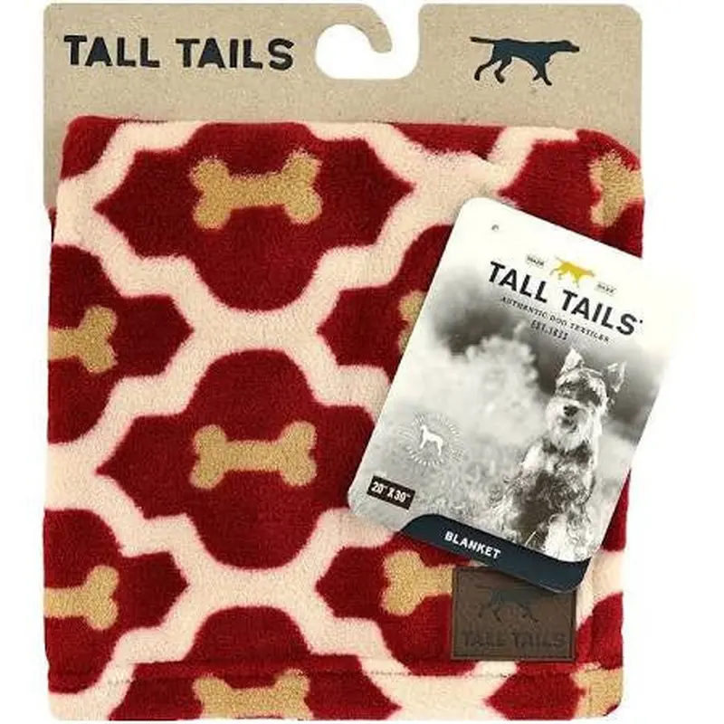 Tall Tails Dog Blanket Red Bone 20x30 