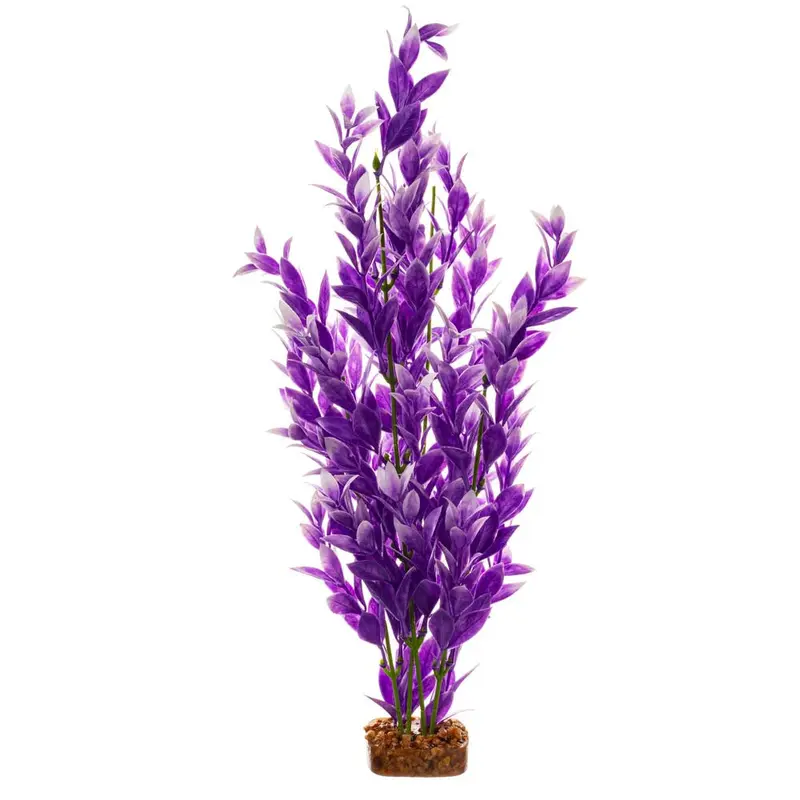GloFish Fluorescent Plastic Aquarium Plant Purple/White XL