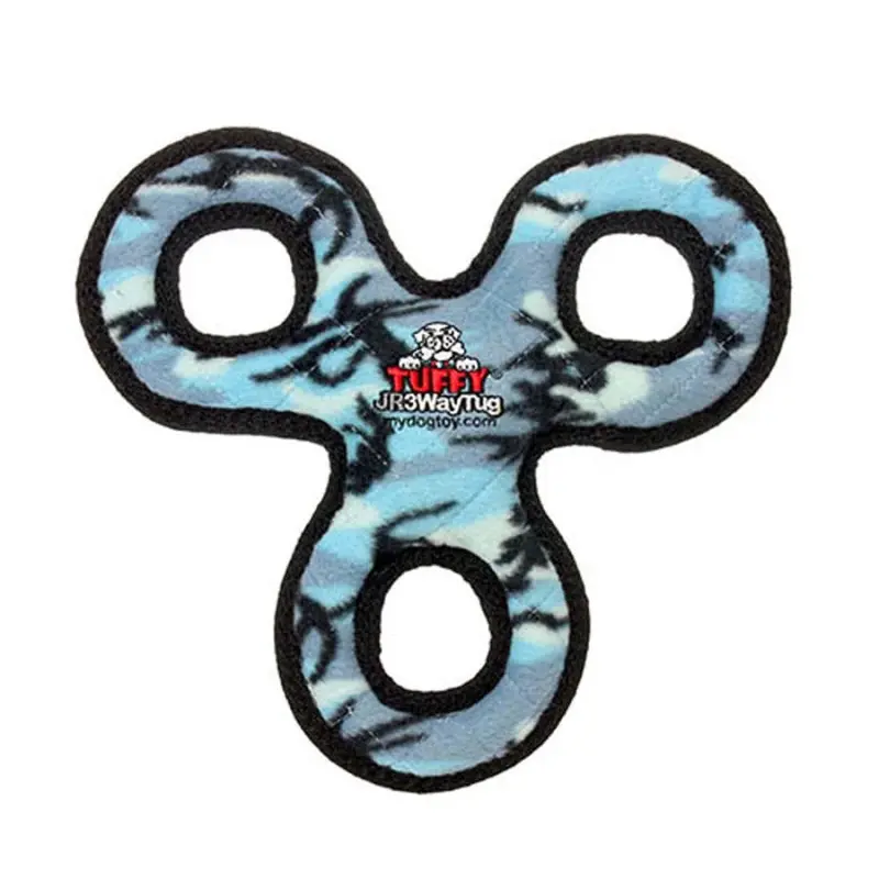 Tuffy Junior 3 Way Tug Durable Squeaky Dog Toy Blue Other 11 in