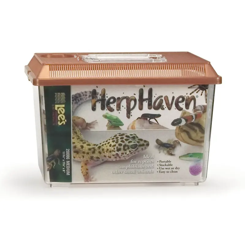 Lees HerpHaven Carrier for Reptiles & Amphibians Black 11.75in X 8in MD