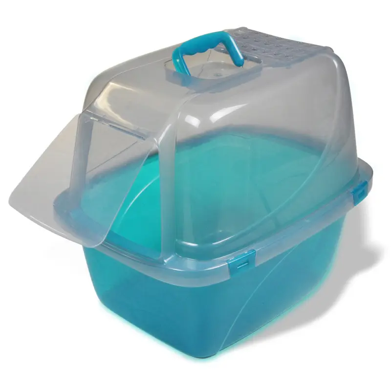 Van Ness Plastics Translucent Enclosed Cat Litter Box Blue LG