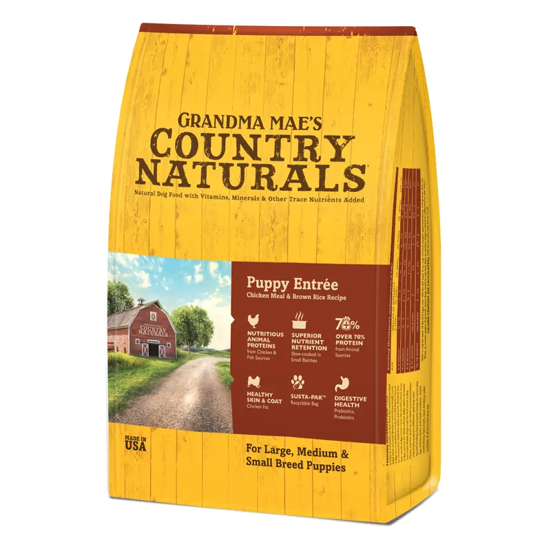 Grandma Mae's Country Naturals Premium All Natural Puppy Dry Dog Food Chicken 4lb