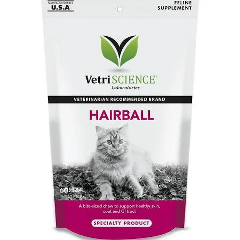 Pet Naturals Of Vermont Vetriscience Hairball Bite-sized Cat Chews-30 Count-
