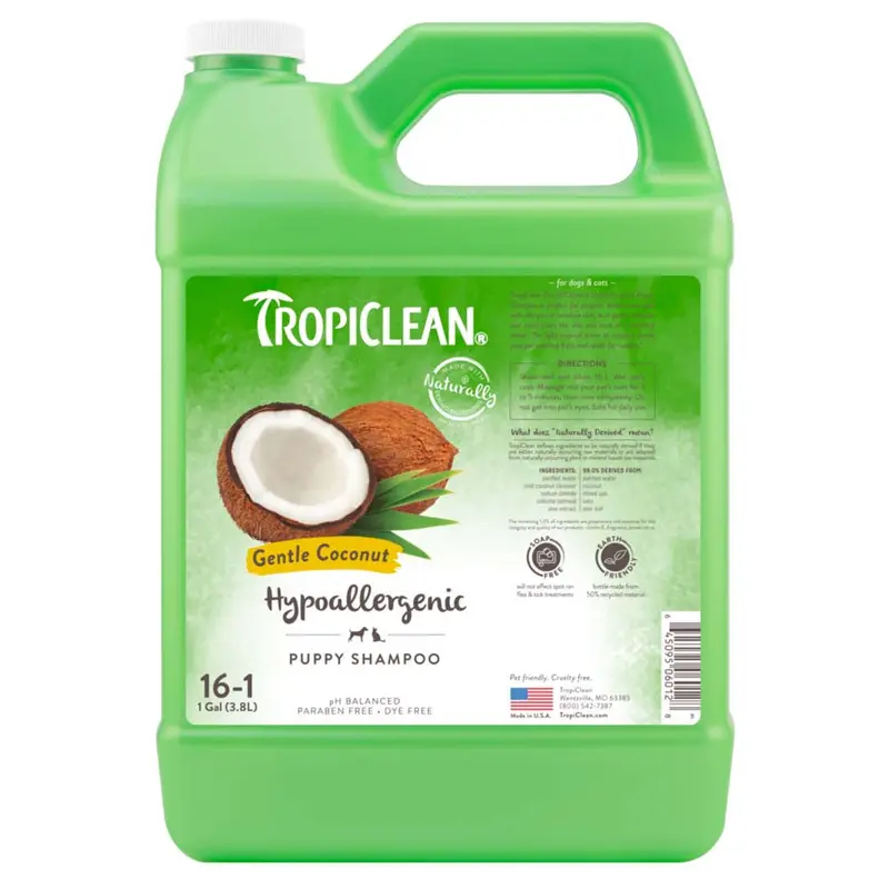 TropiClean Gentle Coconut Hypoallergenic Puppy and Kitten Shampoo 1 gal