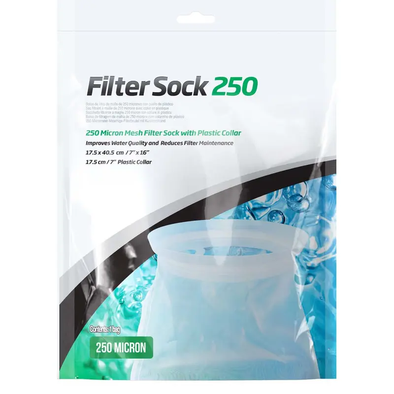 Seachem Mesh Filter Sock with Plastic Collar White 7in X 16in LG