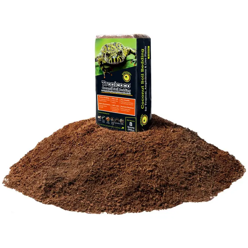 Galapagos Tropicoco Coconut Soil Bedding Substrate Brick Brown 8 qt 1 Pack