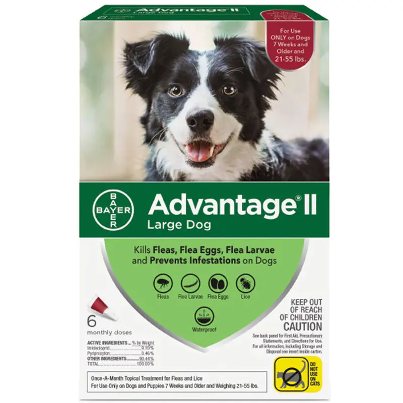 Advantage Ii Dog Large 21-55lb Red 6 Pack