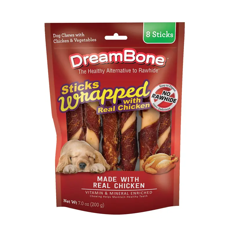 Dreambone Chicken Wrap Stick Large 8 pack