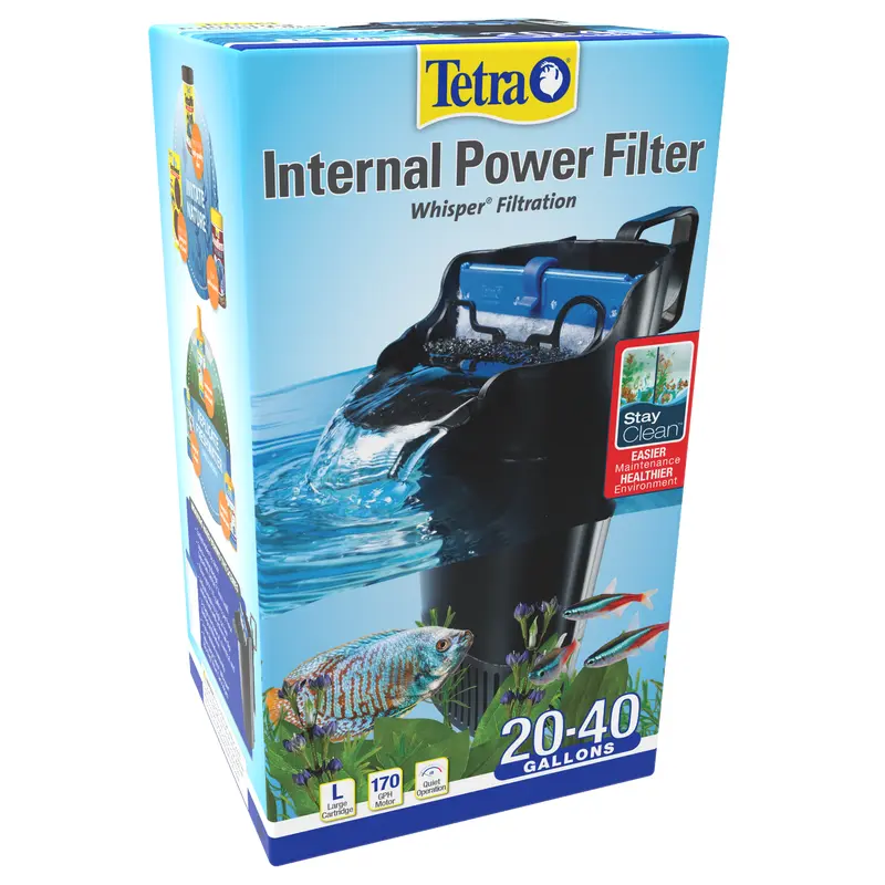Tetra Whisper 40i Internal Power Filter with Bio-Scrubber Black