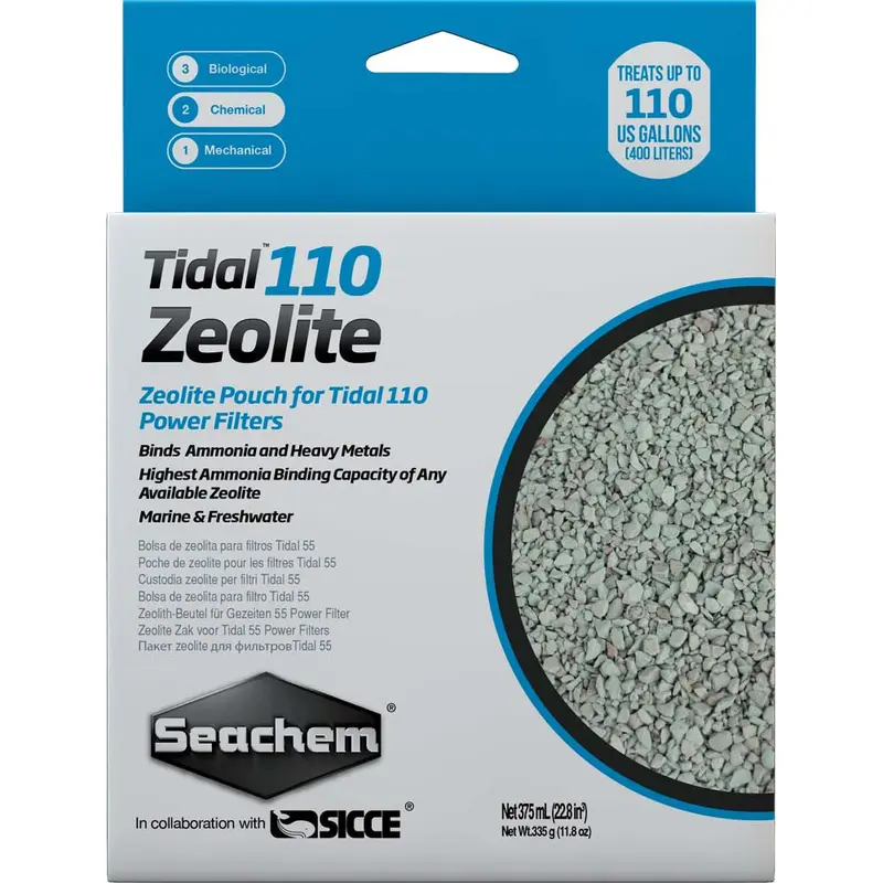 Seachem Tidal Zeolite Ammonia and Heavy Metals Binding Media 375 ml