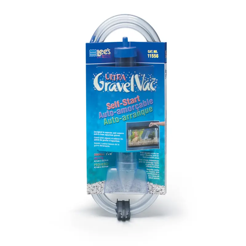 Lees Ultra GravelVac Self-Start Gravel Vacuum Cleaner with Nozzle & Clip 2in X 10in MD