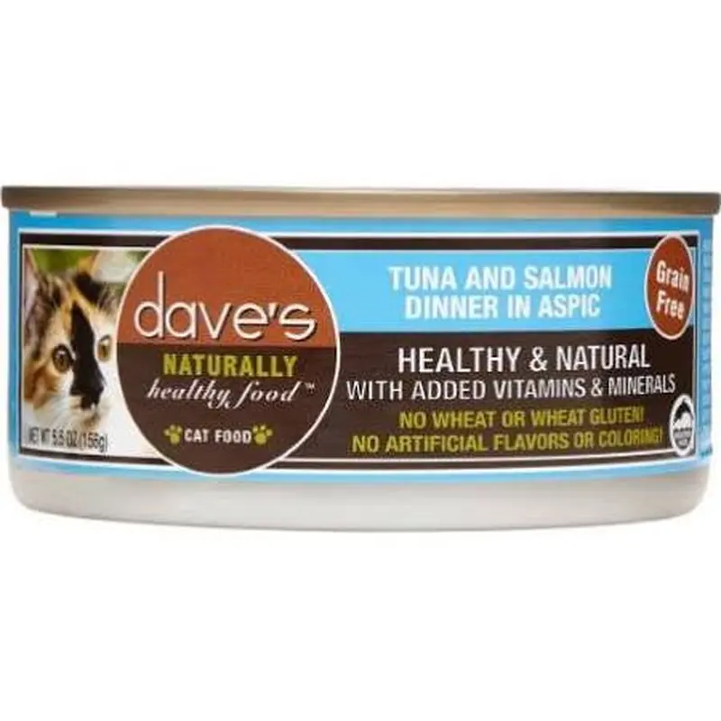 Dave's Pet Food Cat Tuna Salmon Aspic 5.5oz 