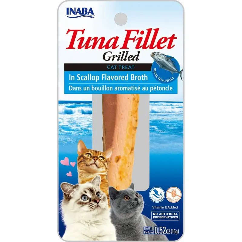 Inaba Grilled Tuna Fillet in Scallop Broth Cat Treat .52oz 