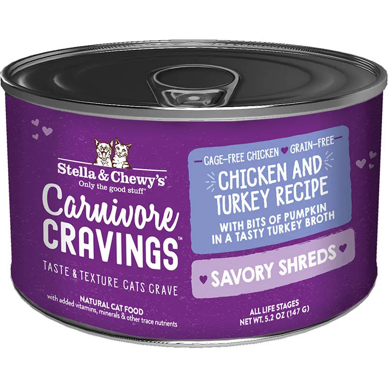 Stella & Chewy's Cat Carnivore Cravings Shred Chicken & Turkey 5.2oz