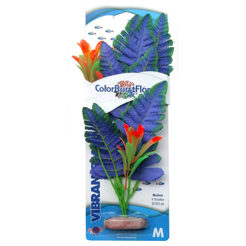 Blue Ribbon Colorburst Florals Butterfly Sword Aquarium Plant Blue MD