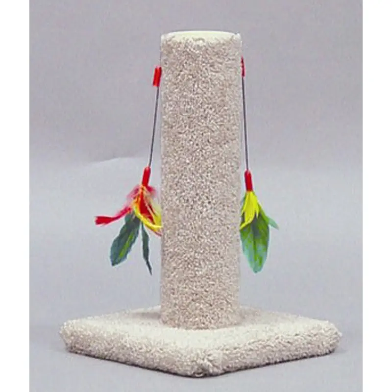 Classy Kitty Cat Post with Feather 17.5"