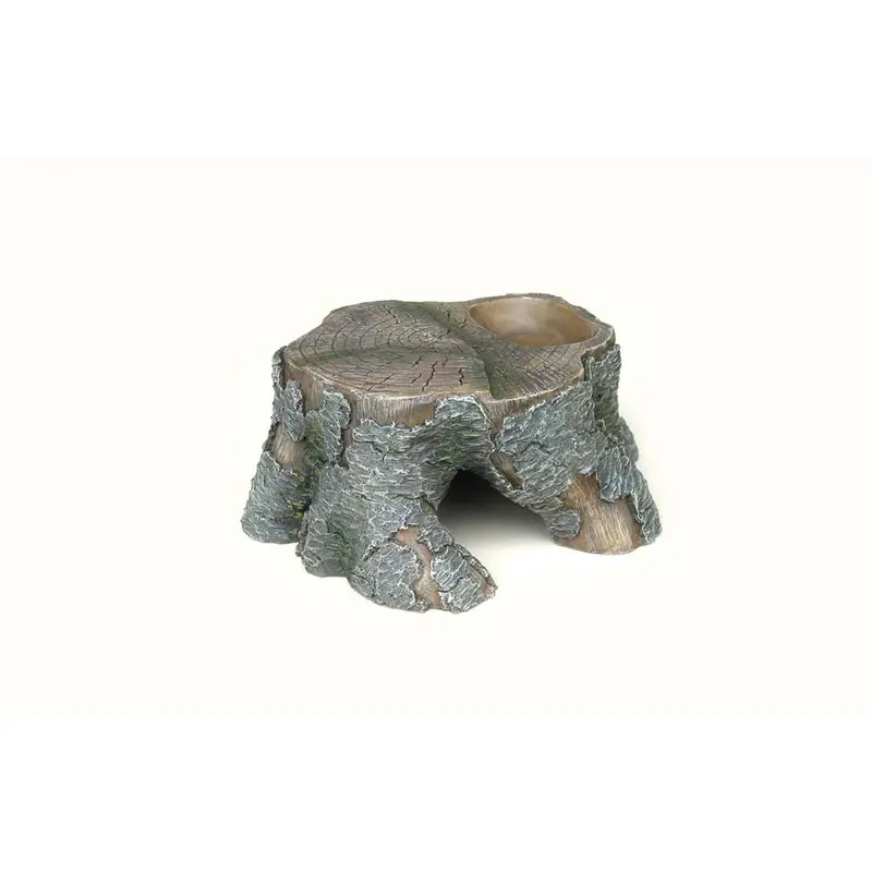 Weco Wecorama Sleepy Hollows Pine Stump Den Terrarium Ornament Gray/Brown SM