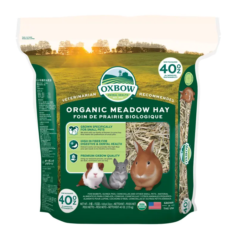 Oxbow Animal Health Organic Meadow Hay Small Animal Treat 40oz
