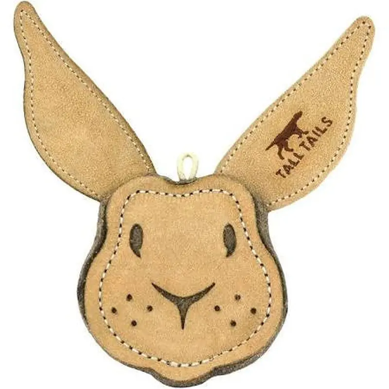 Tall Tails Dog Toy Natural Leather Rabbit 4 Inches 