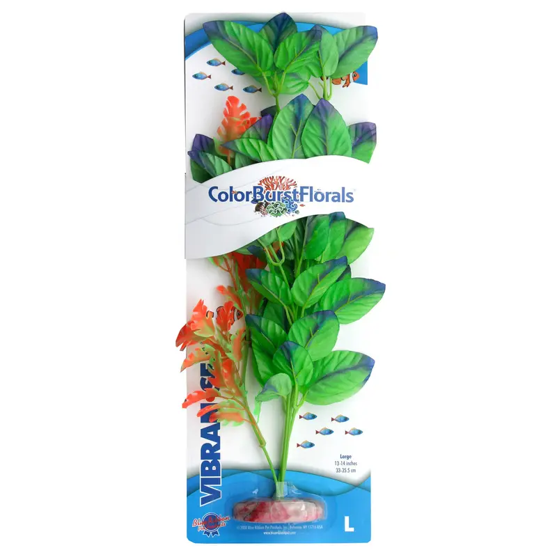 Blue Ribbon Colorburst Florals Melon Leaf Aquarium Plant Green LG
