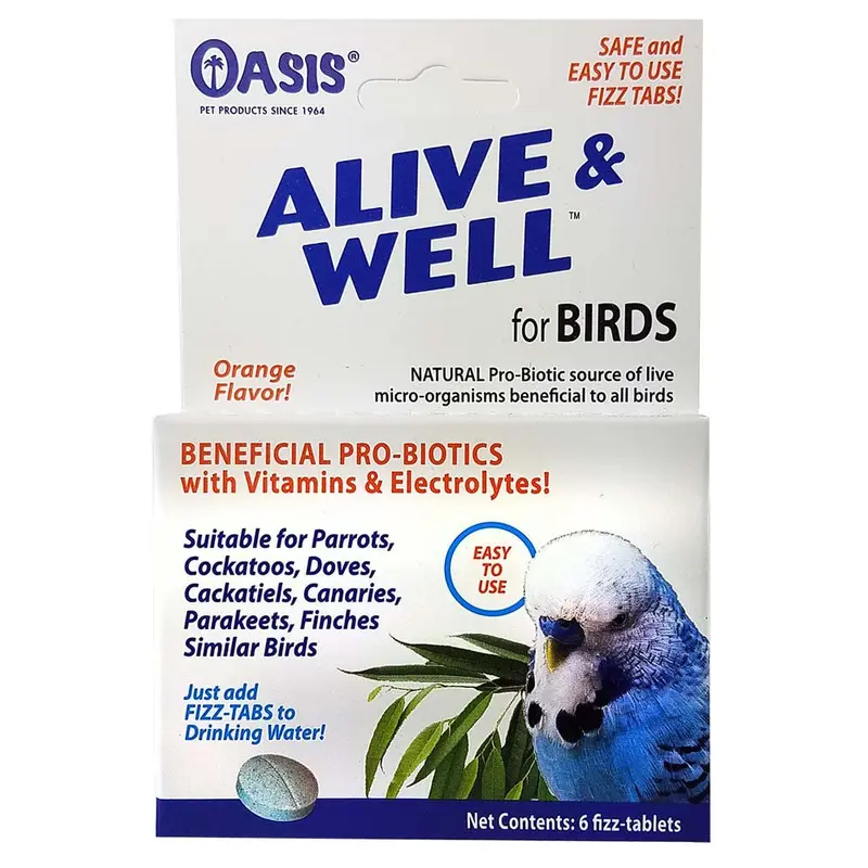 Oasis Alive and Well Probiotic Fizz-Tablets for Birds 6 Count