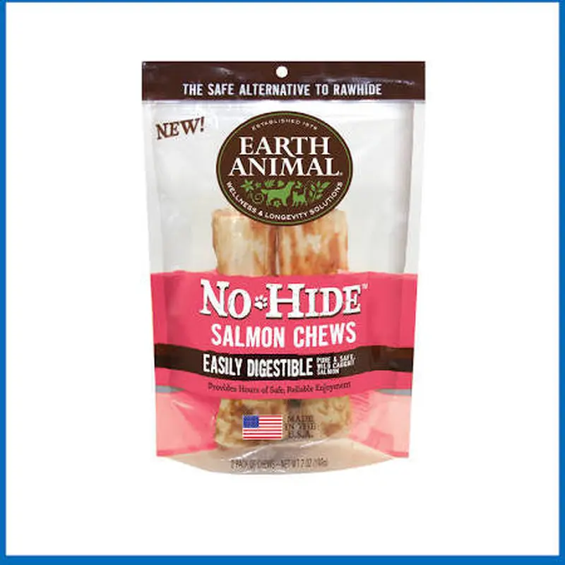 Earth Animal Dog No Hide Salmon 7in 2pk 
