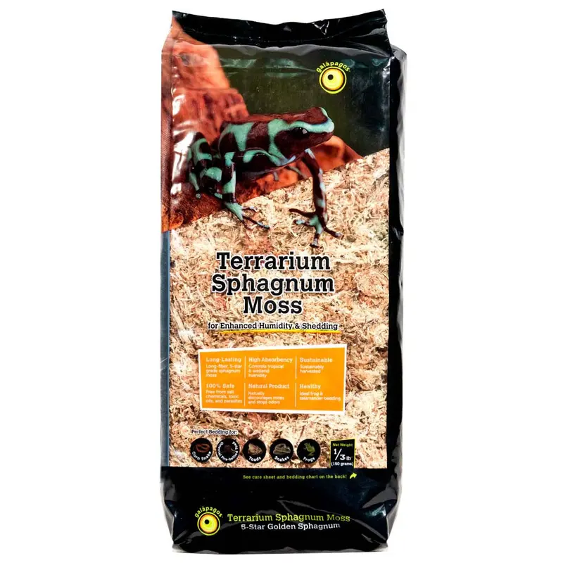 Galapagos 5-Star Terrarium Sphagnum Moss Substrate Gold 0.33 lb