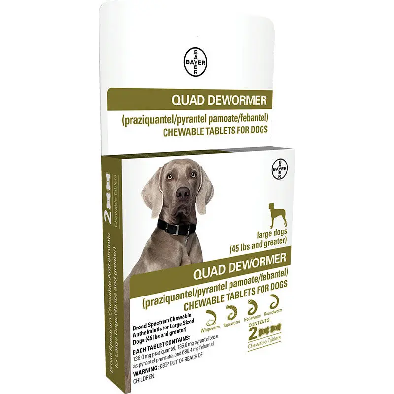 Elanco Dog Quad Dewormer Large 45+lb 2 Count