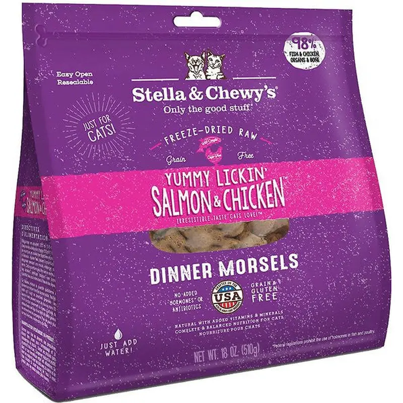 Stella & Chewy's Freeze-Dried Yummy Lickin' Salmon & Chicken Dinner for Cats 18z 