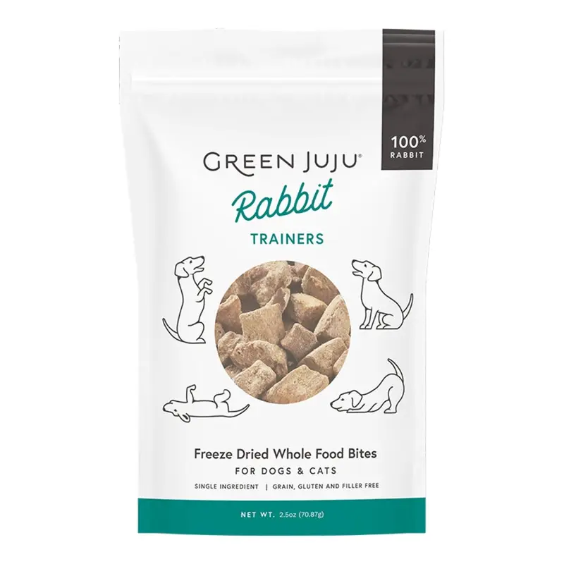 GREEN JUJU DOG CAT FREEZE DRIED TRAINING RABBIT 2.5OZ