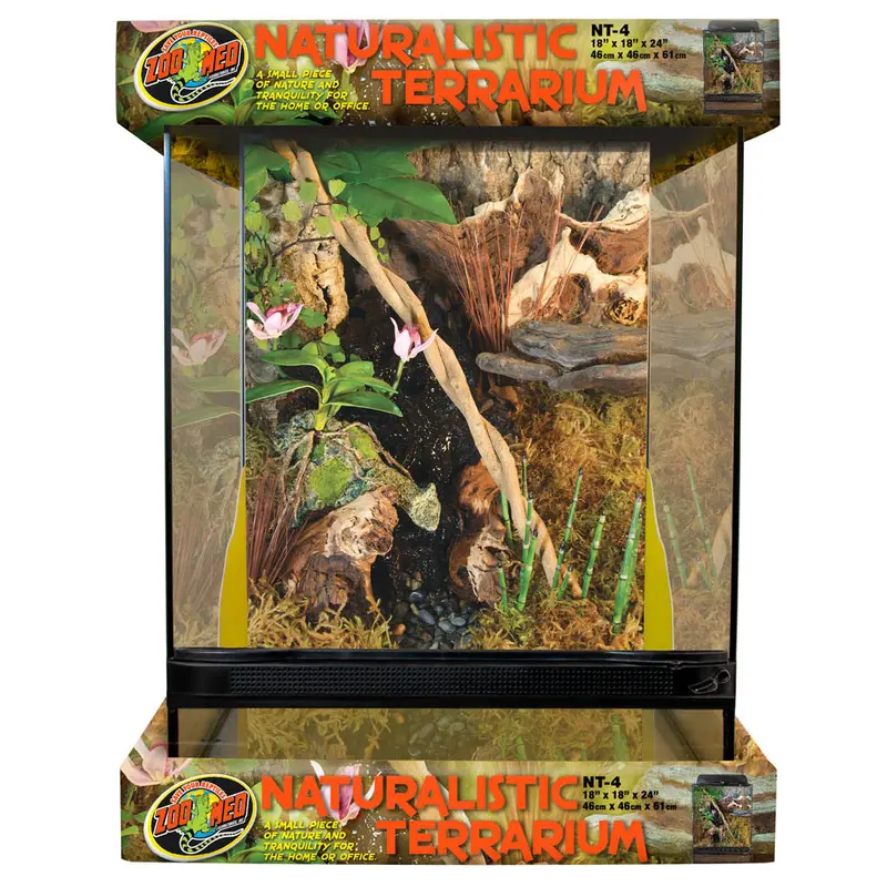 Zoo Med Naturalistic Terrarium Black, Clear 18 in x 18 in x 24 in