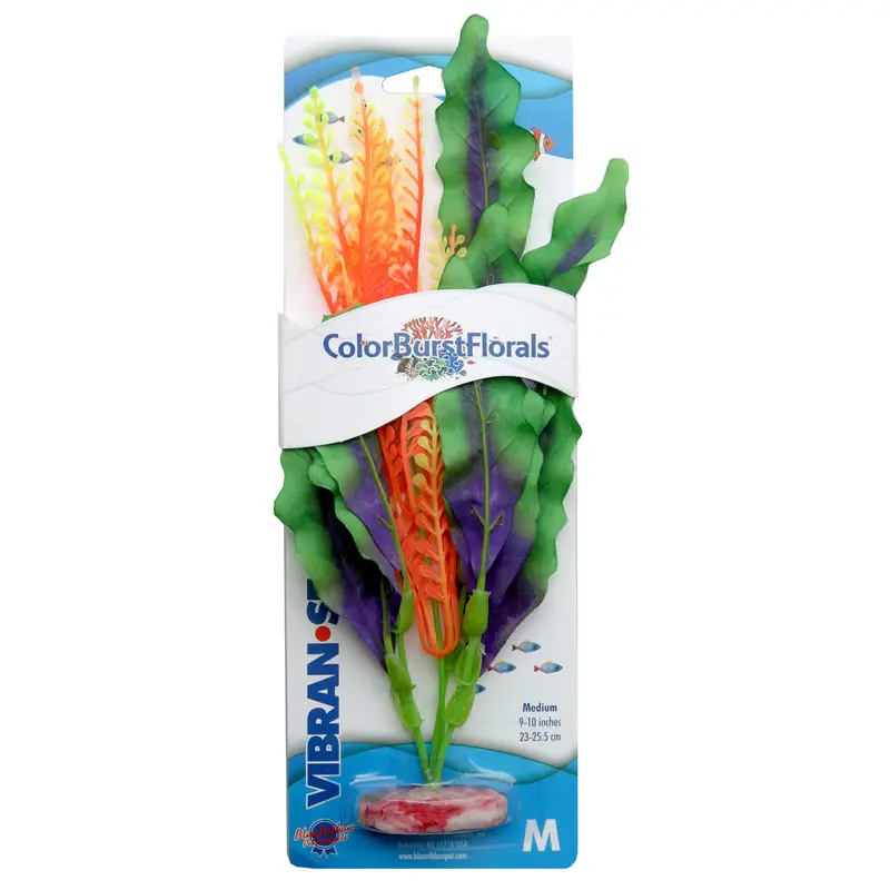 Blue Ribbon Colorburst Florals Waffle Leaf Aquarium Plant Green MD
