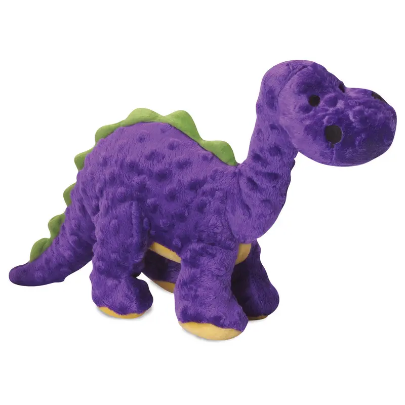 goDog Dinos Bruto with Chew Guard Technology Tough Plush Dog Toy Purple LG