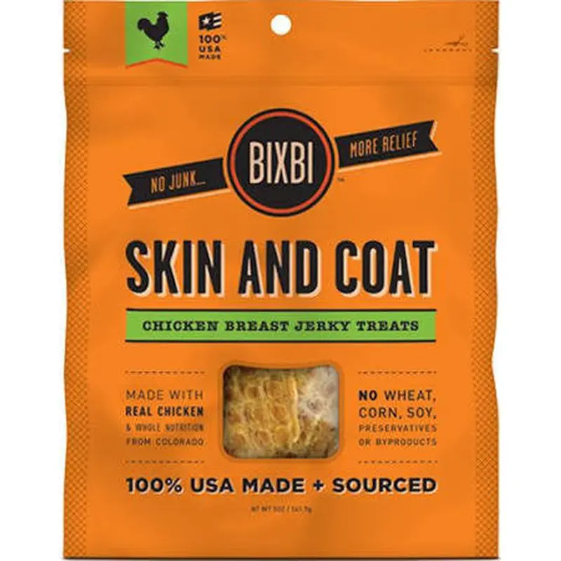 Bixbi Skin And Coat Chicken Breast Jerky Dog Treats-15-oz-