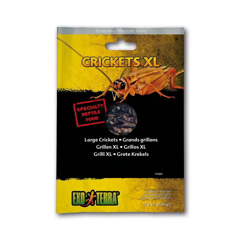 ET Reptile Food, Crickets XL .53oz {L+
