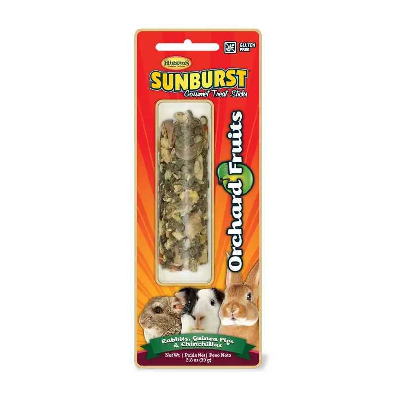 Higgins Sunburst Treat Sticks Orchard Fruits Rabbit Guinea & Chinchilla 2.8 oz